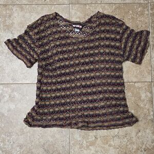 Vintage 90s Smash by OG multi-coloured top with a grunge boho vibe